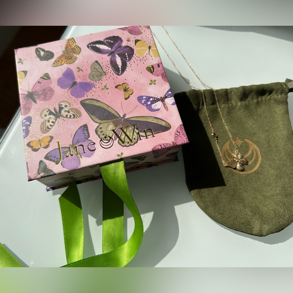 Jane Win Gold Butterfly Pendant Necklace - Picture 7 of 7